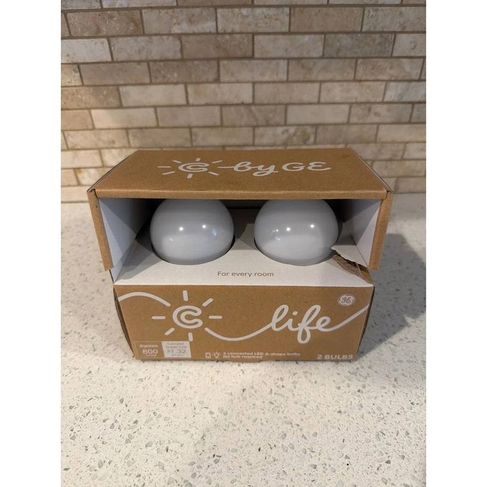 GE‎ C Life LED Bulbs A19 800 Lumens Soft White 2 Pack No Hub